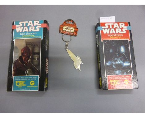 Two boxed West End Games Star Wars Grenadier Models comprising of 40302 Imperial Forces and 40308 Rebel Characters metal figu