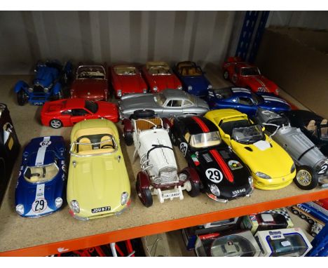 16 Diecast vehicles mainly Burago larger scale models, gd condition overall, unboxed