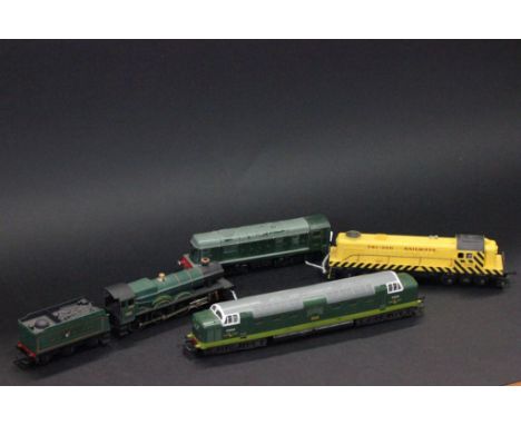 Four OO gauge locomootives to include Hornby x 2 (Albert Hall & Diesel D9000), Triang 7005 and Lima Meld D9003