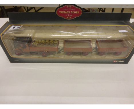 Boxed Corgi Vintage Glory of Steam 1/50 CC20205 Foden Dropside with 2 Trailers and Barrel Load - Fuller's Brewery ltd edn