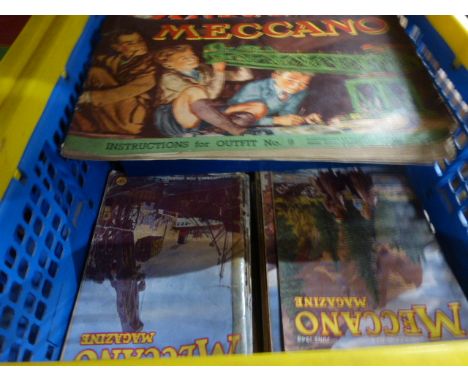 Large collection of vintage Meccano in 5 crates and a wooden box to include various colours and accessories