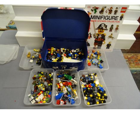 Collection of Lego minifigures to include Ninjago, Star Wars, City etc plus a Minifigure Sticker book