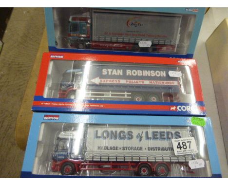 Three boxed Corgi ltd edn 1:50 Rigids to include CC13613 J.Long & Sons (Haulage) Ltd, CC13611 Pollock (Scotrans) Ltd and CC13