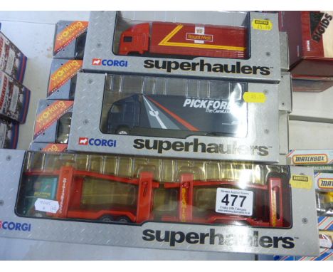 13 Boxed Corgi Superhaulers to include Safeway, Tate & Lyle, James Irlam, Omega, Golden Wonder, Kit Kat, Pickfords, Royal Mai