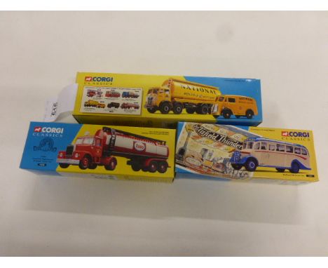 Three boxed Corgi Classics to include 16302 ESSO Scammell Highwayman & Tanker Trailer Set, 33801 Titfield Thunderbolt Bedford