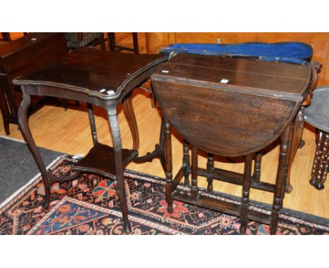 A small oak gate leg table, including a window table (2)