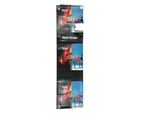 NEW ORDER &amp; JOY DIVISION RELATED POSTERS. To include large shop display poster for New Order Republic, 2 x signed CP1919 