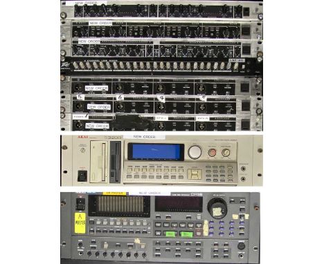 NEW ORDER RACK FILLED WITH AUDIO EQUIPMENT IN LARGE FLIGHT CASE. 9 pieces of kit to include 1. BEHRINGER DYNAMICS PROCESSOR M