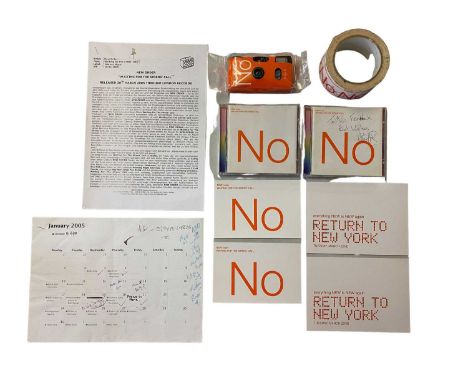 NEW ORDER SIRENS CALL PACKAGE. Assorted promo items and memorabilia to include a sealed disposable camera, a roll of Sirens C