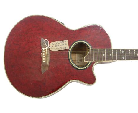 SAEHAN SSC-75TRD SEMI-ACOUSTIC GUITAR. Serial No: 94031. With Eastwood Guitars soft case (a bit too small for the guitar).Giv