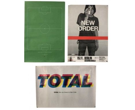 NEW ORDER GIG &amp; PROMO POSTERS x3. To include Berlin gig poster (60x84cm), Total promo poster (59x42cm slight creasing and