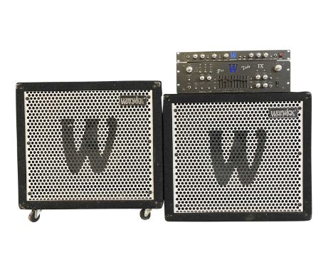 WARWICK AMPS &amp; SPEAKERS SETUP. To include 2 x WARWICK 1 X 15” 500W Speaker Cabs, WARWICK Quadruplet Pre-amp Serial#: H207