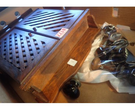 Wooden display case and ceramic doorknobs