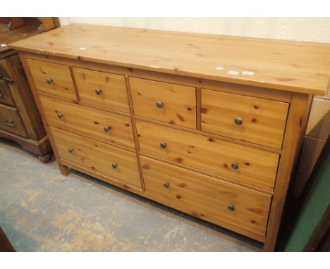 Large pine chest of drawers four small over four large 162 x 51 x 97 cm H CONDITION REPORT: The drawers are boxes. The item h