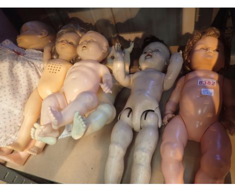 Shelf of mixed dolls 1960s and 1970s 