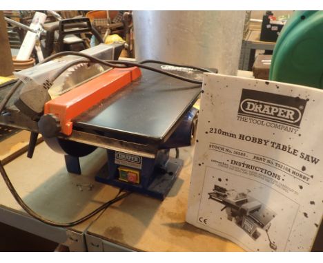 Draper TS210A hobby table saw  CONDITION REPORT: This item has been PAT tested and PASSED. PAT testing does not guarantee tha