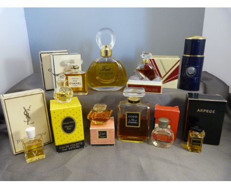 Ten various designer miniature perfume bottles - mainly in original boxes - to include names such as Chanel, Christian Dior, 