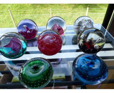 Collection of various glass paperweights to include two Whitefriars and one Ltd edition Caithness paperweight