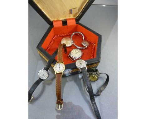 Hallmarked silver ladies Lenroc watch Birmingham 1931 with mother of pearl dial, Pulsar ladies wrist watch, Rotary stainless 