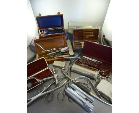 Vintage Dentistry and Medical tool - collection of loose hand held tools - to include Forceps, syringes and a First Aid to th