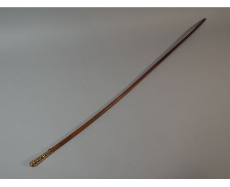 A Swagger Stick with Gold Plated Top. 82cm Long. 