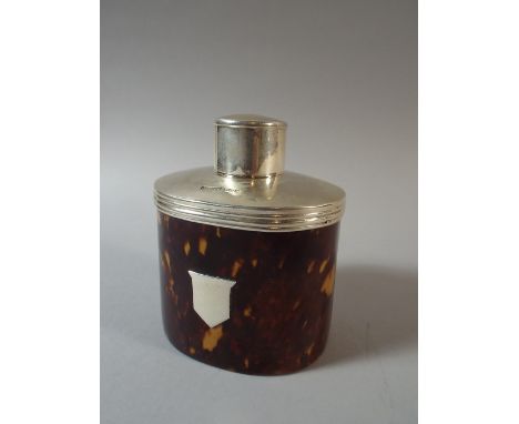 A Silver and Tortoiseshell Tea Caddy, Chester 1894, 11 Cm High 