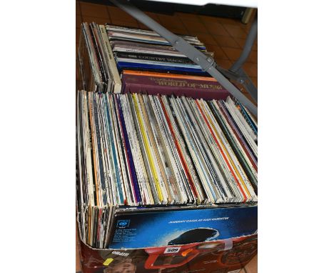 TWO BOXES OF LP RECORDS, over one hundred and fifty LP's and boxed sets to include artists, Dolly Parton, Left Hand Path 'Ent