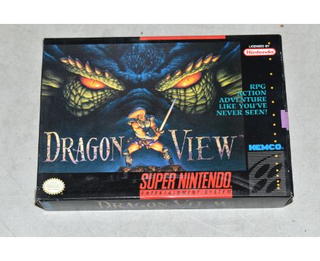DRAGON VIEW NINTENDO SNES GAME, NSTC version of a game that never released in PAL territories, includes the box, manual and p