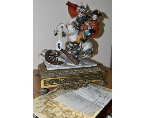 A CAPO-DI-MONTE PORCELAIN FIGURE OF NAPOLEON, T246, sculpted by Tosca, Large Porcelain Figure/Sculpture of Napoleon on Horseb