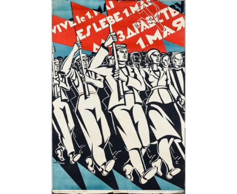 Helios Gomez (1905-1956) &ndash; Lithograph in colours &ndash; Poster &ndash; &ldquo;Long Live The May Day&rdquo; (1933), pri