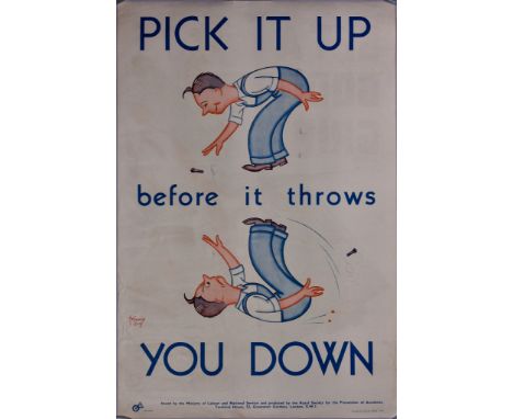 F. Kenwood Giles (1899-1972) &ndash; Lithograph in colours &ndash; Double sided poster &ndash;&nbsp; &ldquo;Pick It Up Before
