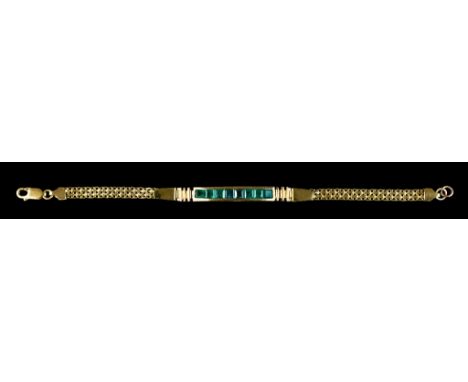An 18ct Gold Emerald Bracelet, set with faceted emeralds, approximately 2ct total, 160mm overall, gross weight 12.5gThe item 