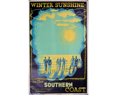 Austin Cooper (1890-1964) &ndash; Lithograph in colours &ndash; Poster &ndash; &ldquo;Winter Sunshine On The Southern Coast&r