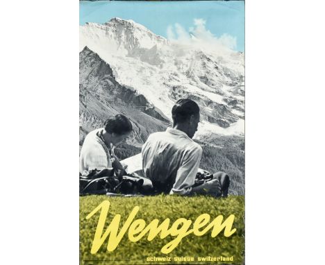 Ernst Bocchetti & Hans Thöni (1894-1952) – Lithograph in colours – Poster – “Wengen” (1938), printed by Orell Fussli, Zurich,