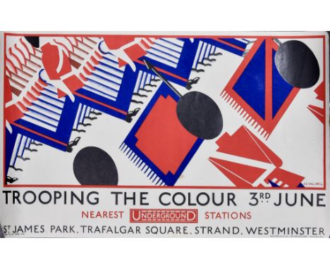 E. A. Halliwell (1905-1987) – Lithograph in colours – Poster – “Trooping The Colour”, poster commissioned by London Transport