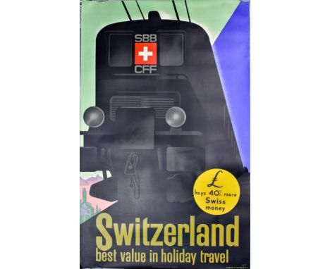 Willy Trapp (1905-1984) &ndash; Lithograph in colours &ndash; Poster &ndash; &ldquo;Switzerland Best Value In Holiday Travel&