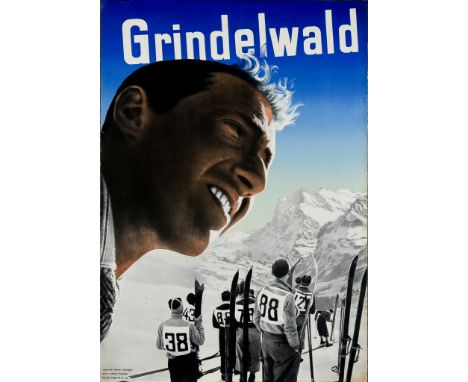 Heinrich Steiner &amp; Ernst A. Heiniger (1909-1993) &ndash; Lithograph in colours &ndash; Poster &ndash; &ldquo;Grindelwald&