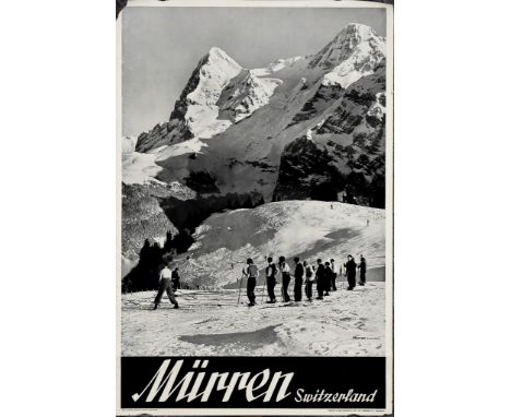 Charles E. Brown (1896-1982) – Lithograph – Poster – “Murren, Switzerland” (1935), printed by Inst. Art. Brugger Ltd, Meiring