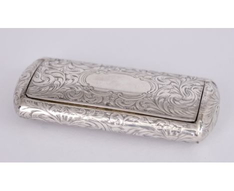 A Victorian Silver and Silver Gilt Rectangular Snuff Box, by Nathaniel Mills, Birmingham 1855,&nbsp;with vacant cartouche and