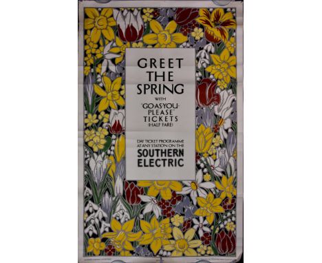 A. E. Halliwell (1905-1987) &ndash; Lithograph in colours &ndash; Poster &ndash; &ldquo;Greet The Spring&rdquo; (1929), poste