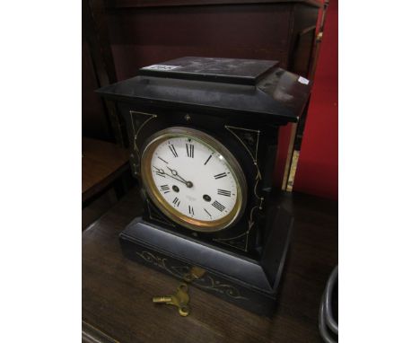 Slate mantle clock by J W Benson of London - Working