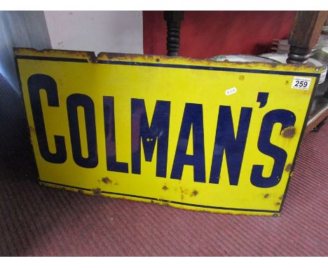 Colman's enamel sign - approx 41½ x 72cm