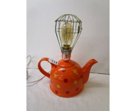 Unusual teapot lamp in working order