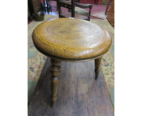 Poker work tripod stool with dragon motif