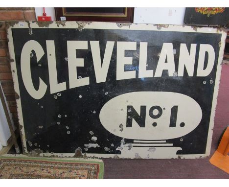 Large enamel oil advertising sign - 'Cleveland No.1' (Jordan of Bilston) - 183cm x 122cm