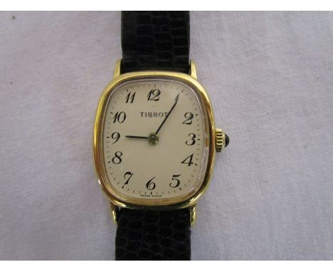 Tissot watch (working) with black leather strap