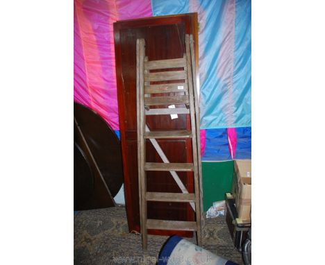 A polished wood, five rung Step Ladder by Clark &amp; Co., London, 5' tall.