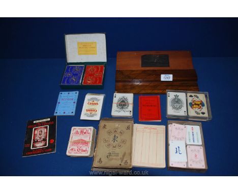 A quantity of card games, Maj Jong by Chad Valley, Draw Bridge, pair of dummy hand holders by Goodall &amp; Sons, Bezique pla