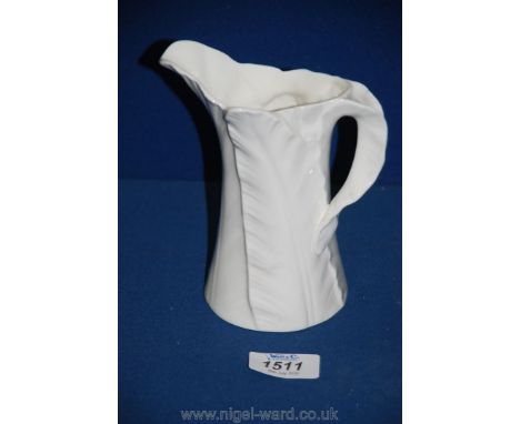 A Royal Worcester white leaf design Jug, 6'' tall
