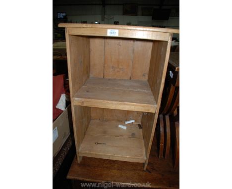 A Pine bedside shelf unit, 16 3/8'' x 14 1/8'' x 28 1/4'' high